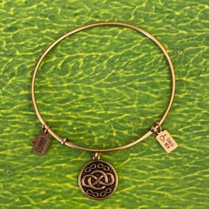 Wind & Fire Infinity Charm Gold Bangle #222